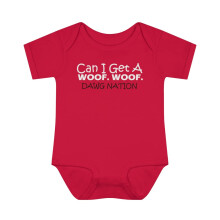 Southern Sisters Kan jeg f? en Woof Woof Baby-bodysuit piger eller drenge New Born Red