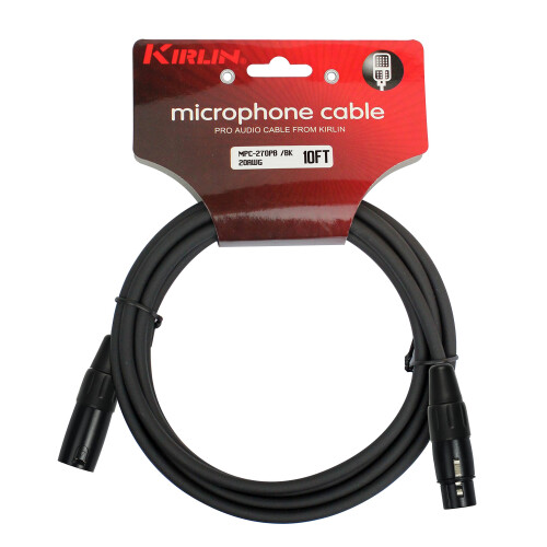 Cabo de Microfone KIRLIN MPC, XLR, Preto, 10FT (MPC-270PB-10/BK) 2