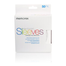 Papel Memorex para mangas de CD/DVD com aba recortada e traseira para janela, pacote com 50