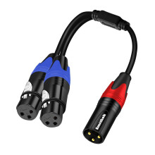 Smithok 1 male a 2 femelles xlr y Splitter micrphone cable 3 broches xlr 2 femelle a 1 combiner male xlr cord-cordon de cordon equilibre des cabl