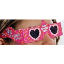Okulary z holograficznymi soczewkami w kształcie serca Happy Eyes