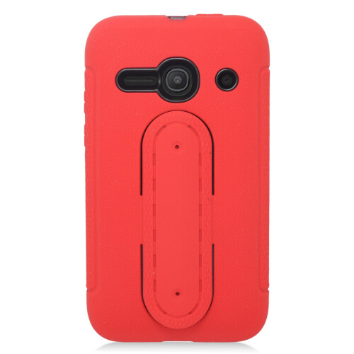 Aigle Eagle Cell Alcatel OneTouch Evolve 2 Hybrid Armor Protective Case With Stand - Retail Packaging - U4 Black/Red 2