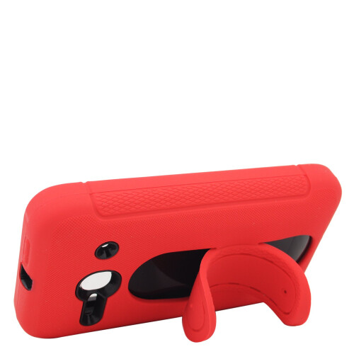 Aigle Eagle Cell Alcatel OneTouch Evolve 2 Hybrid Armor Protective Case With Stand - Retail Packaging - U4 Black/Red
