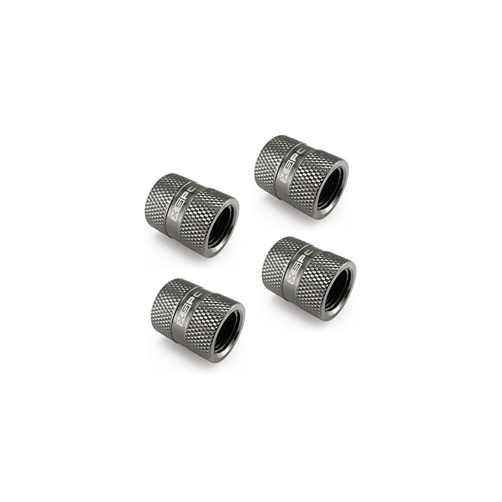 Xspc G1/4"""" Female To Female Rotary Fitting Chrome 4-Pack Black 701851177605