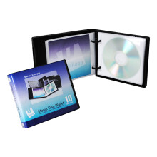 UniKeep Estojo para 10 CD/DVD com Páginas (6.38" x 5.44" x 1.135") - Caixa de 20 (Preto)