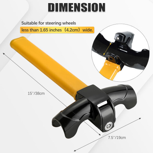 FLK Tech Universal Anti-Theft Car Auto Security Rotary Steering Wheel Lock 1