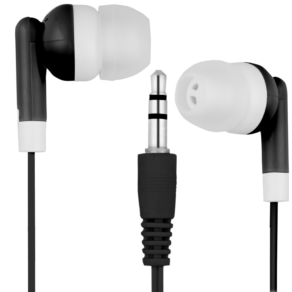 Lowcostearbuds Bulk Wholesale Lot Of 50 Earbuds Headphones - Individually Bagged Black/White 780729967975