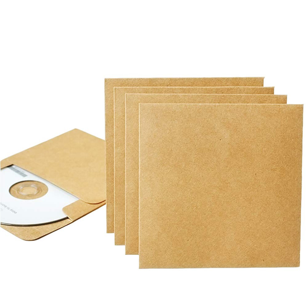 Cchude 25 Pezzi Buste Porta Cd E Dvd In Carta Kraft Marrone Retr , Custodie Portaoggetti In Cartone-image
