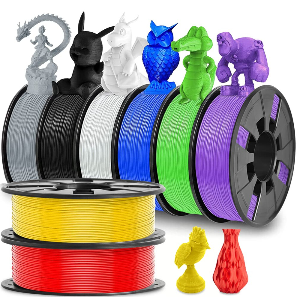 3D-Printerfilament 1,75 Mm Pla 3D-Printfilament In Totaal 2 Kg Maatnauwkeurigheid +/- 0,03 Mm Breed Compatibel Met 3D-Printen (8 Stuks)-image