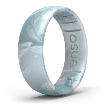 Enso Rings H?ndlavet klassisk silikonering - Komfortabelt og fleksibelt design - 6,6 mm bred 1,75 mm tyk (Ocean Mist 6)