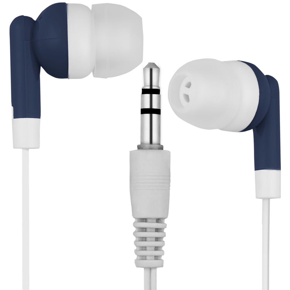 Lowcostearbuds.com Lowcostearbuds Bulk Pack Of 25 / Earbuds/Headphones - Individually Wrapped Dark/Blue/White 780729968040