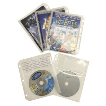 CheckOutStore 50 Valkoinen CD/DVD Puoliarkki Säilytyskansio Arkistointiholkki & Vihko