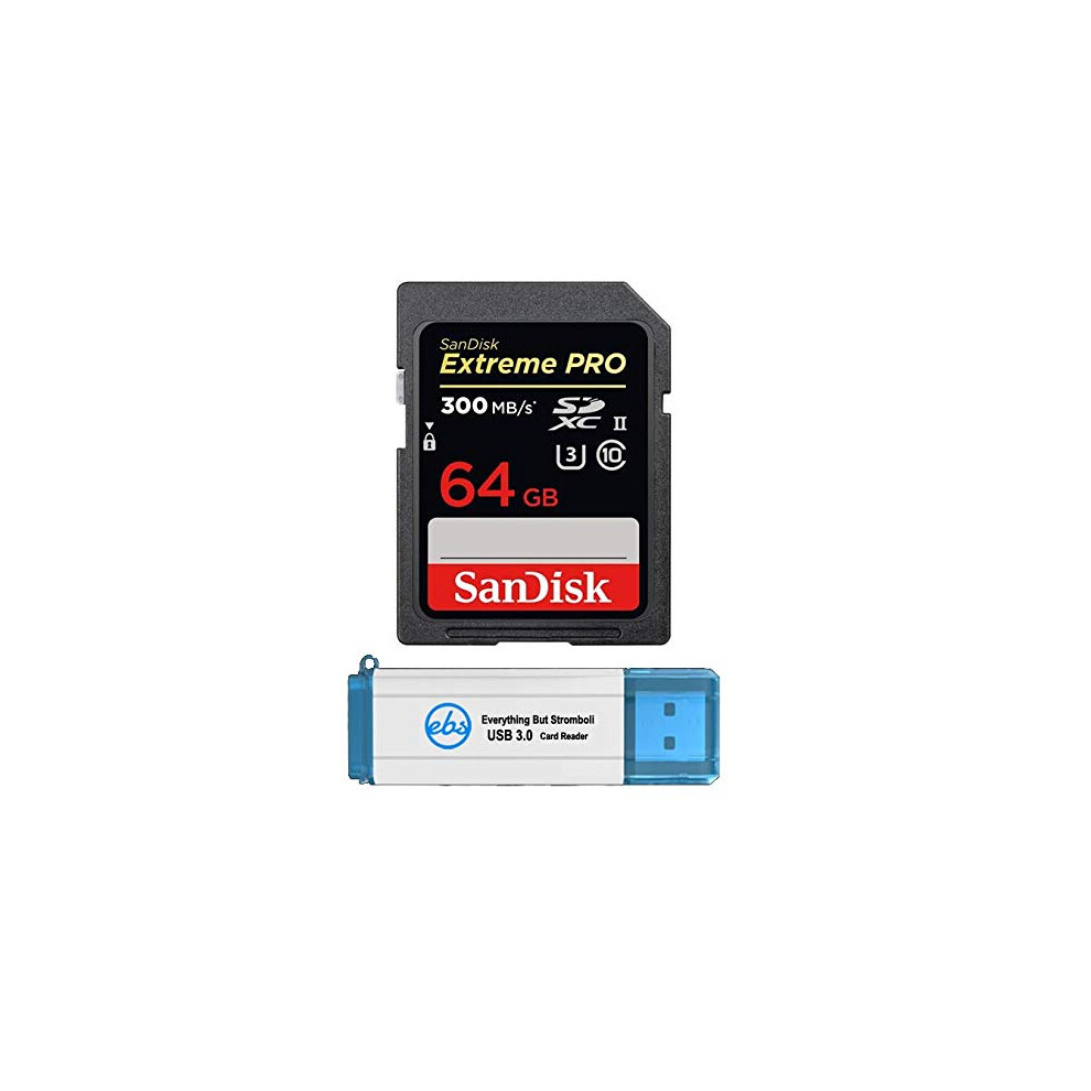 Carte m   moire SD SanDisk Extreme Pro UHS-II 64 Go compatible avec les appareils photo sans miroir Canon EOS R10, EOS R7 (SDSDXDK-064G-GN4IN), C10