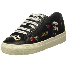 Karl Lagerfeld Paris Cate -kengt ? naisten tennarit, joissa on ikoniset KLP-pinssit Solid Black 9.5