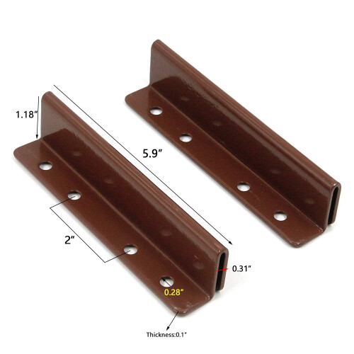 Bitray 2 PCS Suporte de Cama com Gancho Duplo e Parafusos (15cm de Comprimento) 1