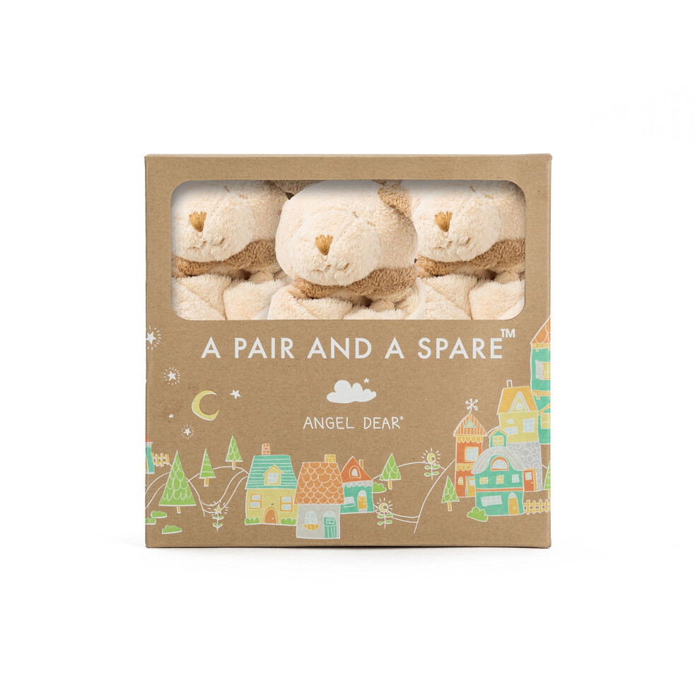 Angel Dear - Light Brown Puppy Pair And A Spare Blankie Set