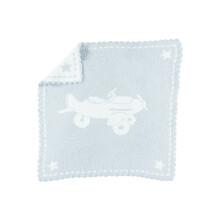 Detsk deka Barefoot Dreams CozyChic s vr bkovan m vzorom - modro-biela 30x32