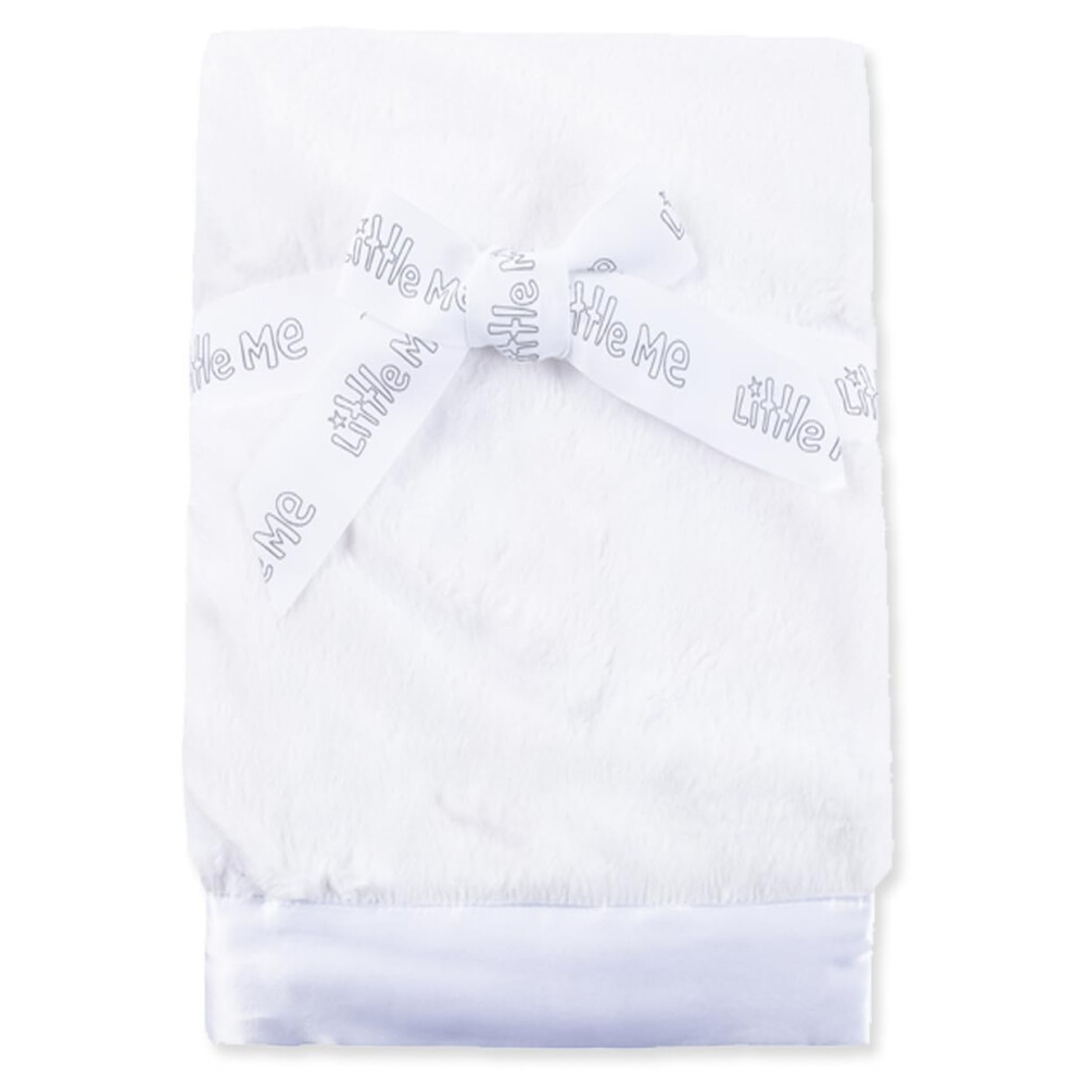 Kleine Ik Little Me Unisex-Baby Newborn Neutral White Plush Stroller Blanket White One Size