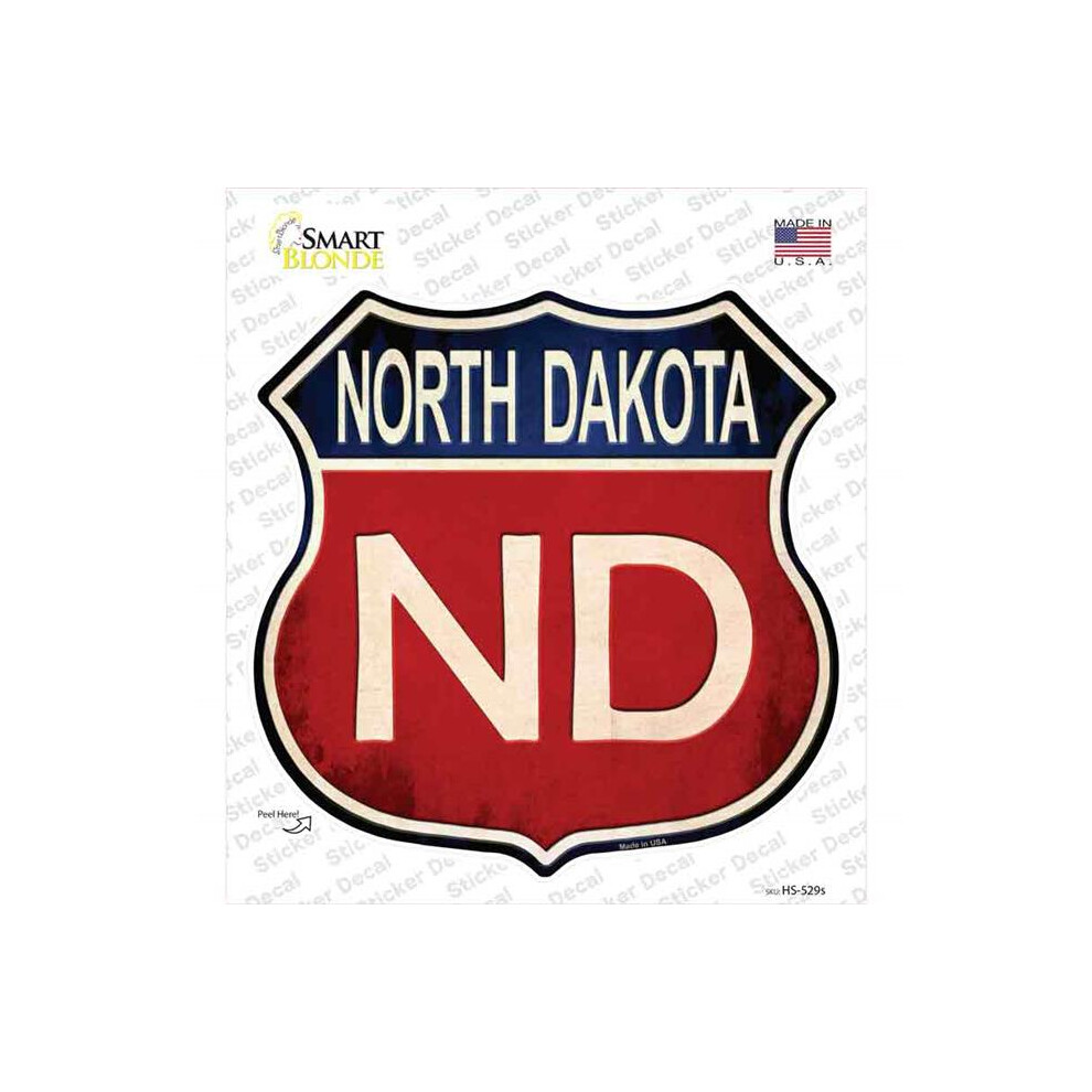 Smart Blonde Hs-529S-M North Dakota Novelty Highway Shield Sticker Decal - Medium 792636445460