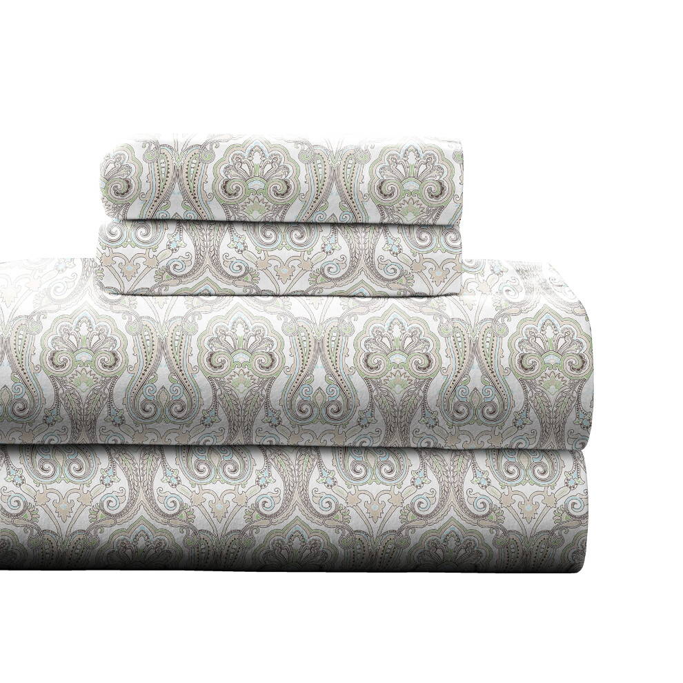 Pointehaven Flannel 170 GSM Sheet Set Twin Paisley-image-OPC-PGC2QPB-NEW