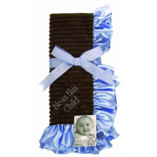 Sue Berk Designs Bless This Child Babydecke Blau/Braun