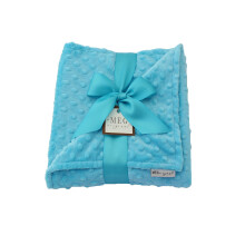 MEG ORIGINELE Turquoise Minky Dot babydeken