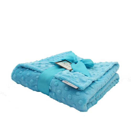 MEG ORIGINAL Turkos Minky Dot Babyfilt 1