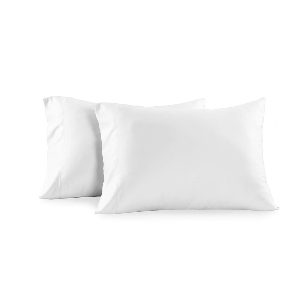 Parure de lit Royal Hotel, 2 pi   ces, 600 fils, blanc uni, taies d'oreiller standard/queen size 50,8 x 76,2 cm, 100 % satin de coton