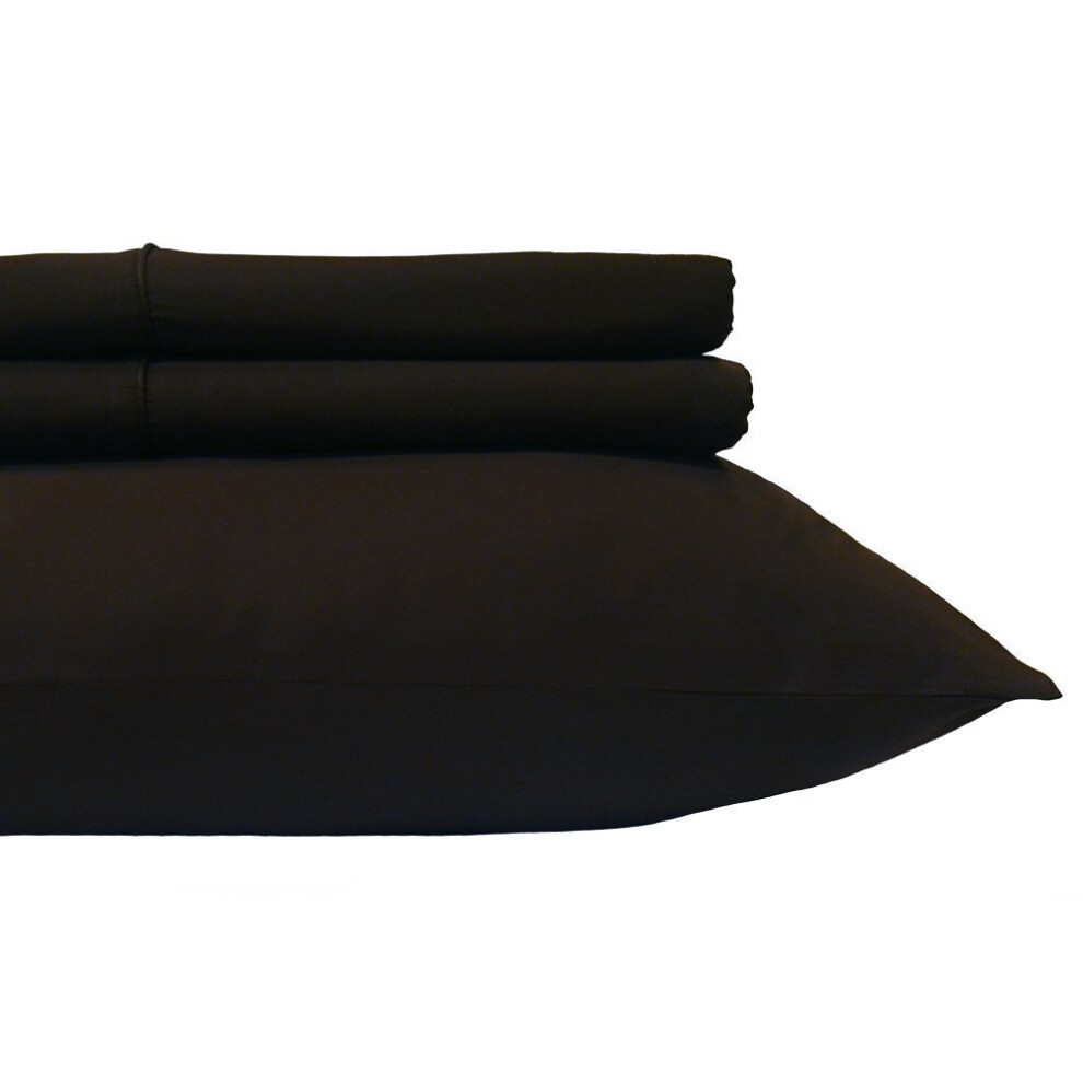 Parure de lit Royal Hotel, 2 pi   ces, 600 fils, noir uni, taies d'oreiller King Size 50,8 x 101,6 cm, 100 % satin de coton