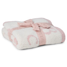Kocyk Barefoot Dreams unisex CozyChic ABC Dusty Rose/Cream Baby