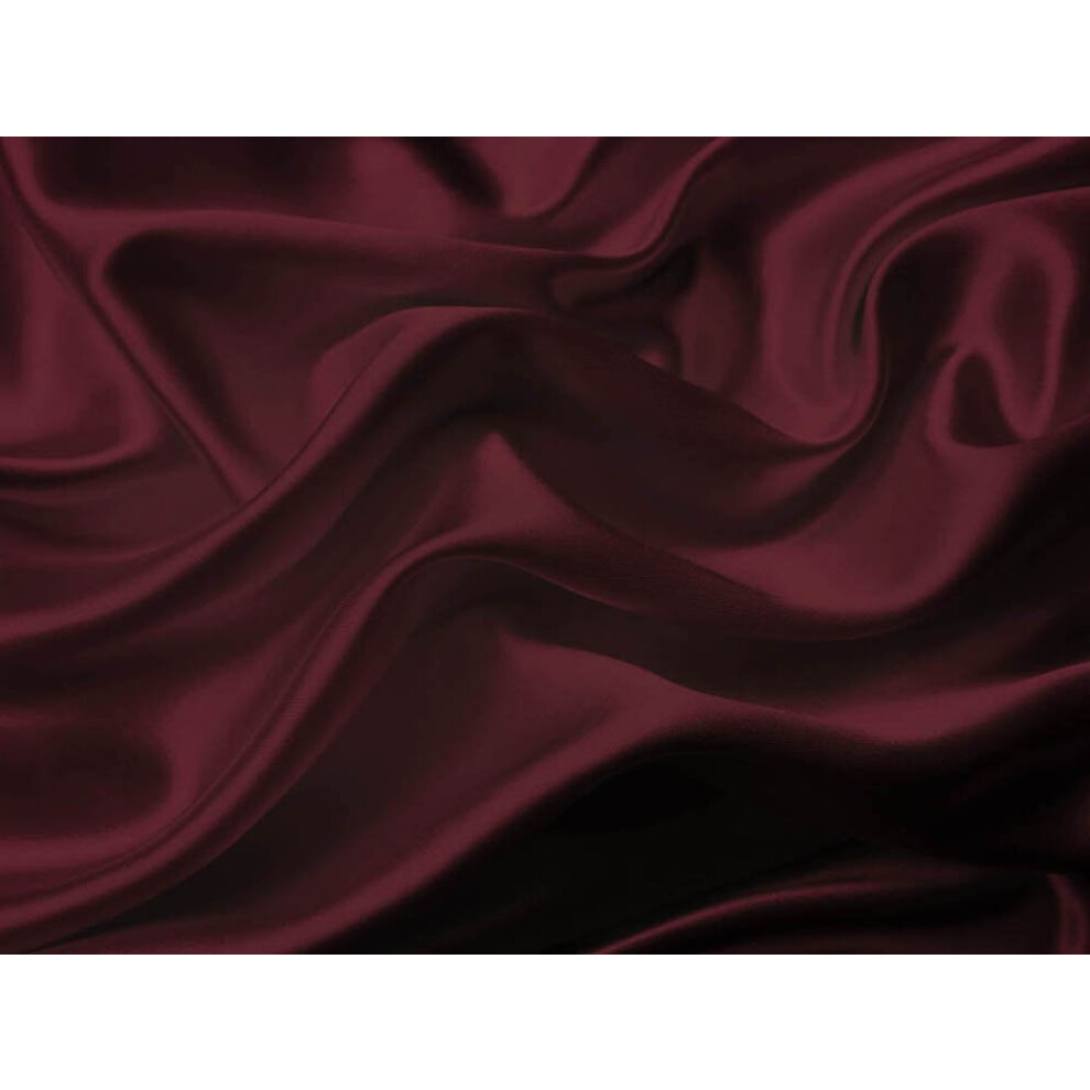 Parure de draps     poches profondes en satin doux et soyeux, couleur unie, collection MK, 4 pi   ces (King size bordeaux)
