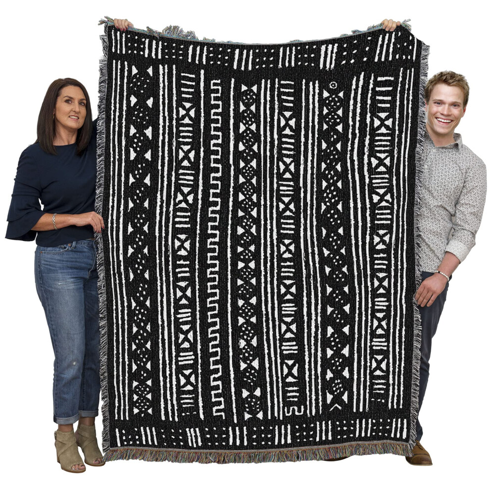 Couverture en tissu de boue Pure Country Weavers - Style africain - Tapisserie cadeau culturelle africaine tissée en coton - Fabriquée aux États-