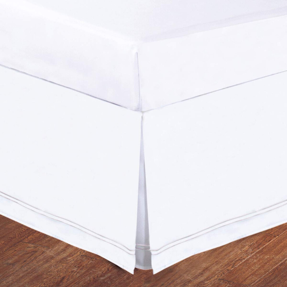 Levinsohn Luxury Hotel Tailored Bed Skirt - Baratta Stitched Hem White King