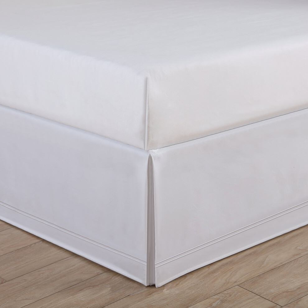 Levinsohn Luxury Hotel Tailored Bed Skirt - Baratta Stitched Hem White Queen