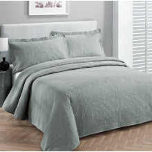 Fancy Collection Ylellinen päiväpeite, kohokuvioitu sängynpäällinen, kiinteä yli koko Uusi (harmaa koko/queen)