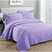 Fancy Collection Ylellinen päiväpeite Coverlet Kohokuvioitu Sängynpäällinen Kiinteä Lavender Uusi Yli koko 118""""x106"""" King/California King
