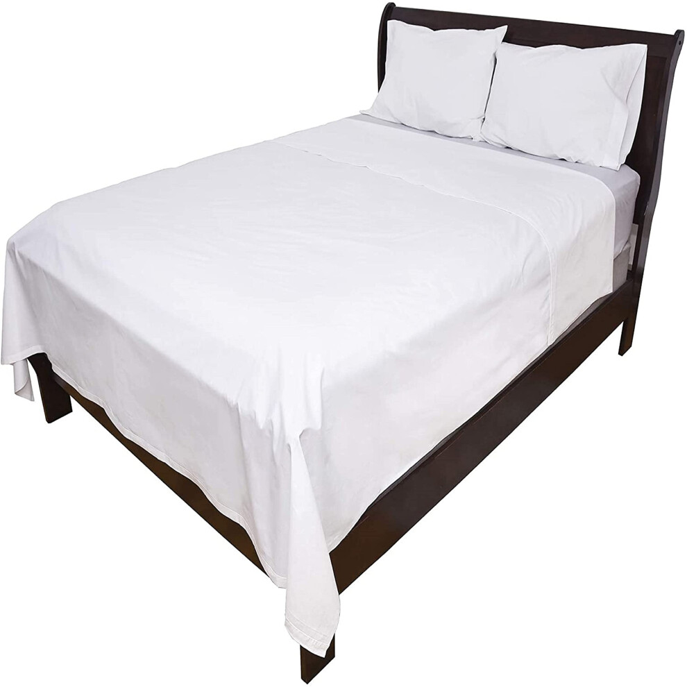 Pacific Linens 1-Piece Flat Bed Sheets - 200 Thread Count Cotton Sheets - College Dorm Room Essentials Twin Sheets Twin Sheets Set Twin Bed Sheets