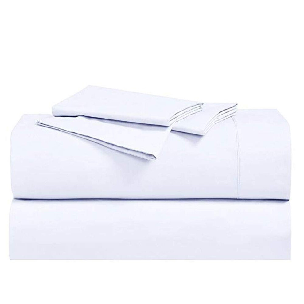 Parure de lit 4 pi  ces en percale croustillante Abripedic de Royal Hotel Bedding, 300 fils, 100 % coton, avec poche tr  s profonde, King size, blanc