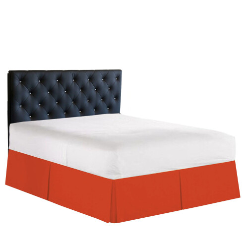 Saia de Cama Elegante Comfort 1500 de Qualidade de Hotel - Pregueada com Queda de 14 polegadas, California King, Rust 1