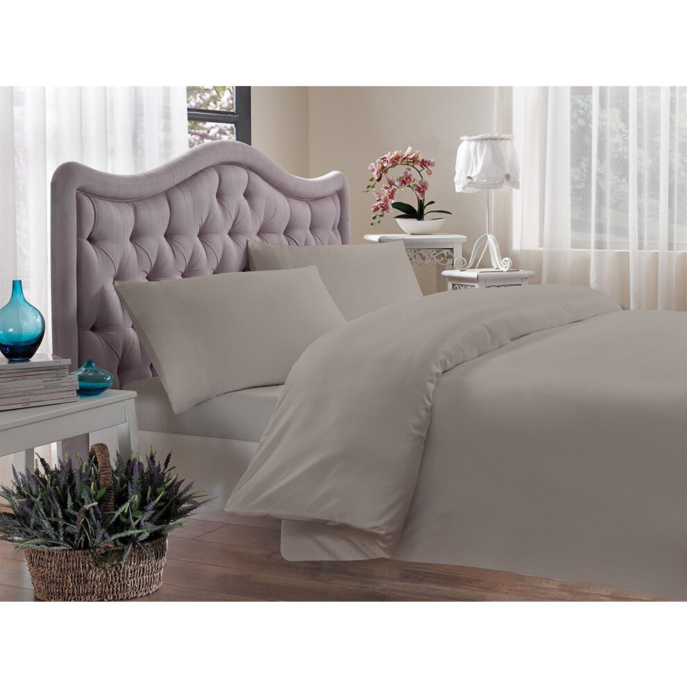 Housse de couette fine en satin de coton    gyptien 400 fils Brielle Home pour lit double