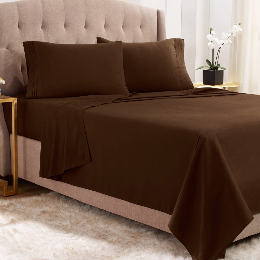 Draps Empyrean Queen - 4 pi   ces, draps super doux, taille Queen - Draps en microfibre bross   e double - Ensemble de draps de luxe pour lit Queen,