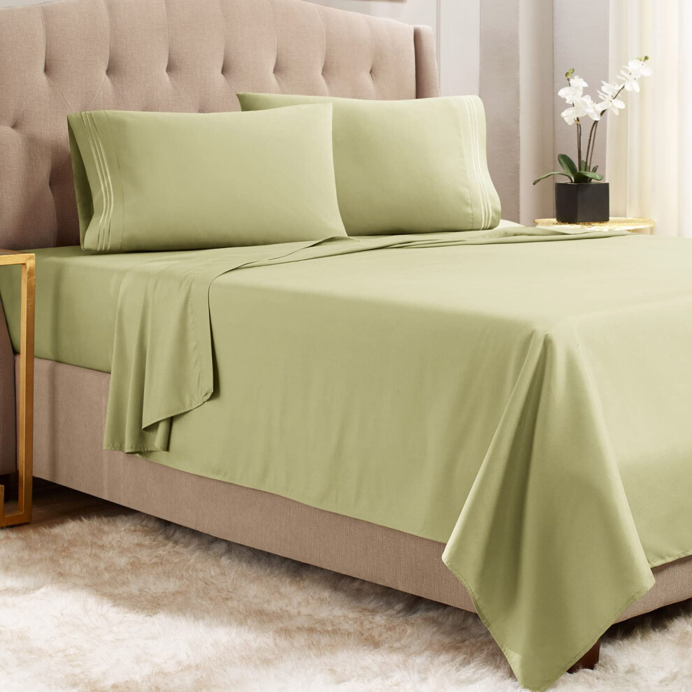 Parure de lit double Empyrean - 3 pi   ces - Draps super doux pour lit double - Draps doubles en microfibre bross   e double - Draps de lit de luxe v