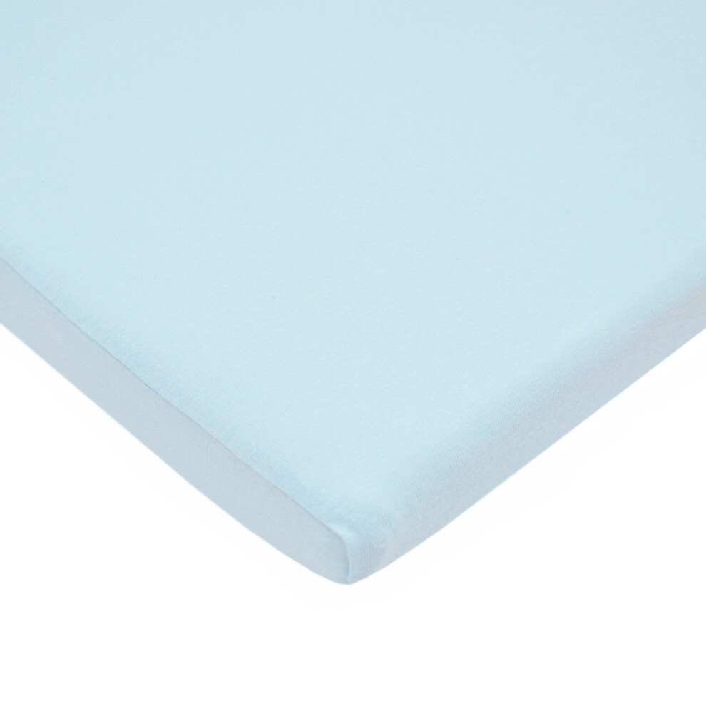 Drap-housse en jersey de coton 100 % naturel TL Care Supreme, 45,7 x 91,4 cm, bleu, doux et respirant, pour berceau et berceau, pour gar   ons et f