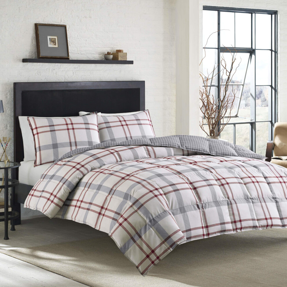 Eddie Bauer Home Portage Bay Collection Housse de couette à carreaux 100 % coton doux et confortable de qualité supérieure avec taie d'oreiller a