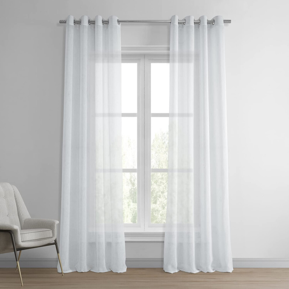 HPD Half Price Drapes Grommet Sheer Curtains For Living Room Solid Linen Texture 50 X 84 (1 Panel)  SHCH-SS07161-84-GR  Aspen White-image-OPC-PGC2RZH-NEW