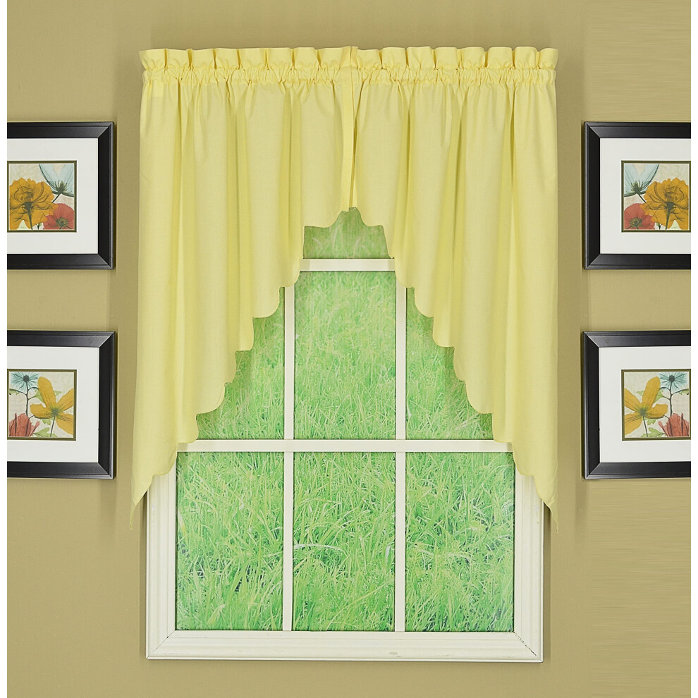 Today's Curtain, Orleans - Coppia Di Tende Smerlate Swag, 152 X 96 Cm (Larghezza X Lunghezza), Colore: Ranuncolo-image