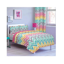Conjunto de Cobreleito Moderno Impresso 2pc All American (Cobreleito Twin, Arco-Íris Zig-Zag)