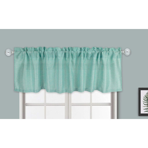 Aiking Home 100% Linho Falso Valance de Janela - Tamanho 56 x 16 polegadas, Aqua 1