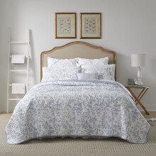 Laura Ashley Home - Amberley Collection - Quilt Set - 100% Cotton Breathable & Lightweight Reversible Bedding Pre-Washed for Added Softness T