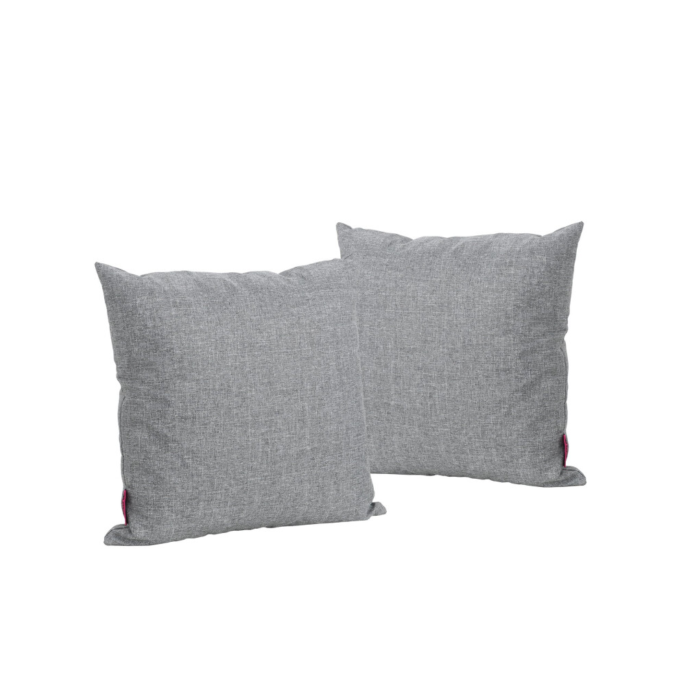 Christopher Knight Home Coronado Outdoor Waterbestendige Vierkante Sierkussens Set van 2, Grijs
